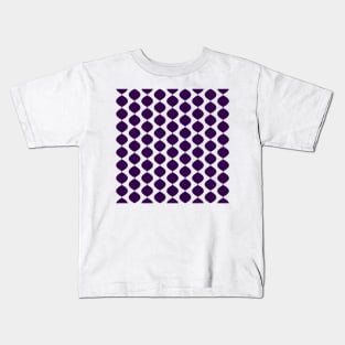 Mid Century Modern Retro 60s Waves Pattern  (Violet Darker) Kids T-Shirt